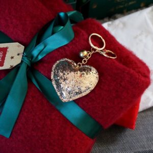 Porte-clés cœur paillettes